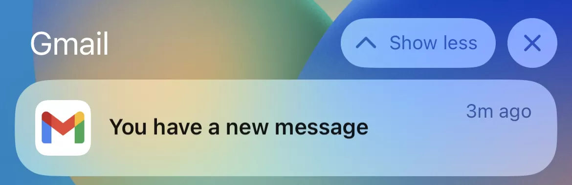 gmail you have a new message iphone notification