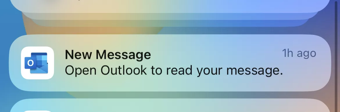 outlook new message bug notification