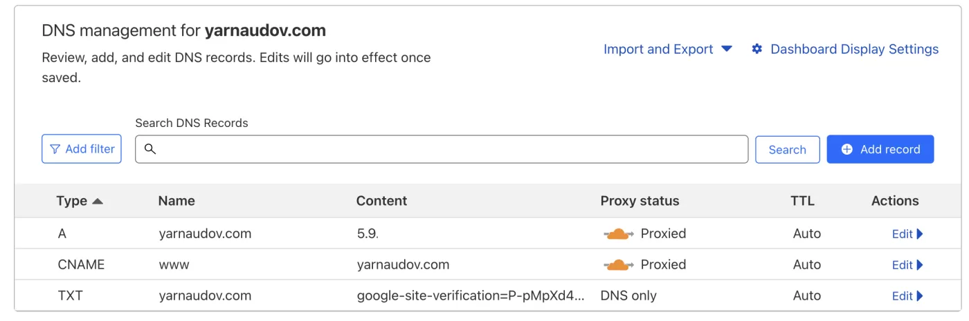 cloudflare proxy status proxied